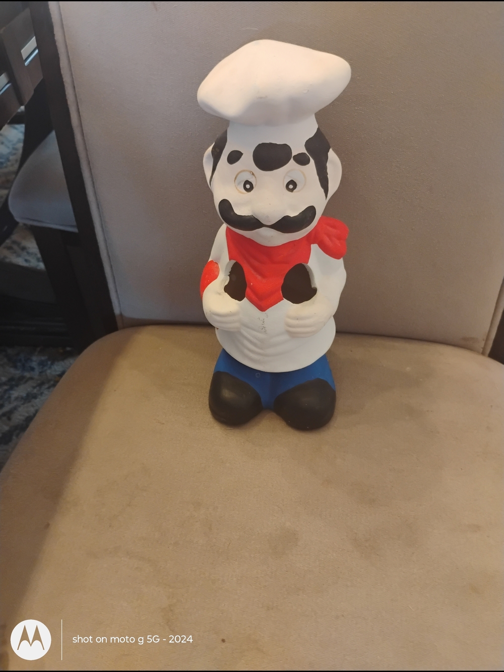 Vintage Chef Figurine Utinsel Holder with Red Scarf